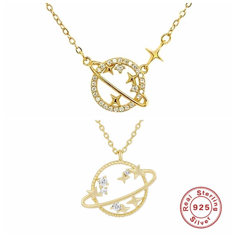 Chains MC Hollow Zircon Planet Necklace For Women Girls Golden Color 925 Sterling Silver Choker 2021 Exquisite Friend Gift
Chains MC Hollow Zircon Planet Necklace For Women Girls Golden Color 925 Sterling Silver Choker 2021 Exquisite Friend Gift