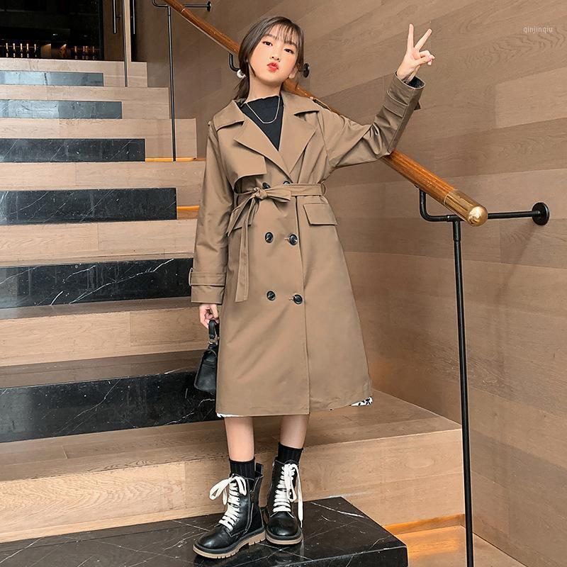 Coat Spring And Autumn Girls Long Jacket Windbreaker Double-breasted Lapel Cardigan Fashion Belt Button Khaki Top, Blue;gray
Coat Spring And Autumn Girls Long Jacket Windbreaker Double-breasted Lapel Cardigan Fashion Belt Button Khaki Top, Blue;gray