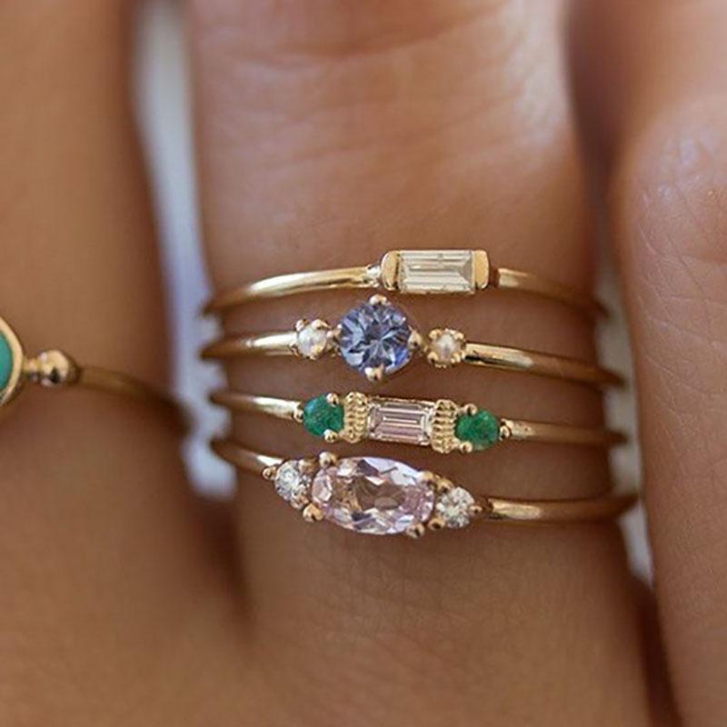Cluster Rings Entry Lux Finger Midi Ring Set For Women Gold-Color Cubic Zirconia 4PCS Thin Gift Girls Party Fashion Jewelry KAR194
Cluster Rings Entry Lux Finger Midi Ring Set For Women Gold-Color Cubic Zirconia 4PCS Thin Gift Girls Party Fashion Jewelry KAR194