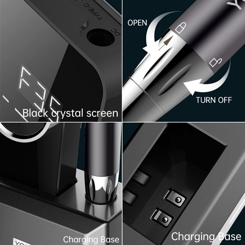 Nail Drill & Accessories 35000RPM Machine Brushless Drive Electric Manicure Rechargeable Cordless Efile For Acrylic Gel Nails Home Salon