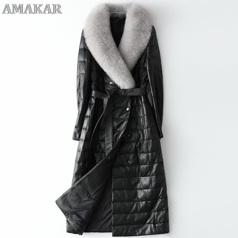 Women's Leather & Faux Women 100% Real Sheep Skin Coat Fur Collar Winter Fashion Style Long Down Jacket Ladies, Black
Women's Leather & Faux Women 100% Real Sheep Skin Coat Fur Collar Winter Fashion Style Long Down Jacket Ladies, Black