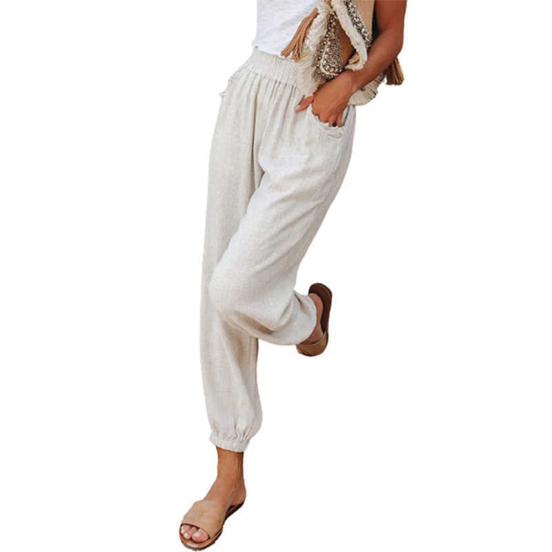 Women Baggy Gray Sports Pants Spring Summer Pencil Joggers Plus Size Elastic High Waist Pocket Streetwear Casual Trousers 210526