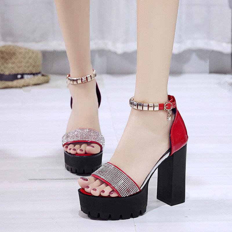 2021 Summer Sandal Shoes for Women Solid New Thick Heels Sandals Platform Fashion Super High Rhinestone Shoes Tenis Feminino, Black
2021 Summer Sandal Shoes for Women Solid New Thick Heels Sandals Platform Fashion Super High Rhinestone Shoes Tenis Feminino, Black