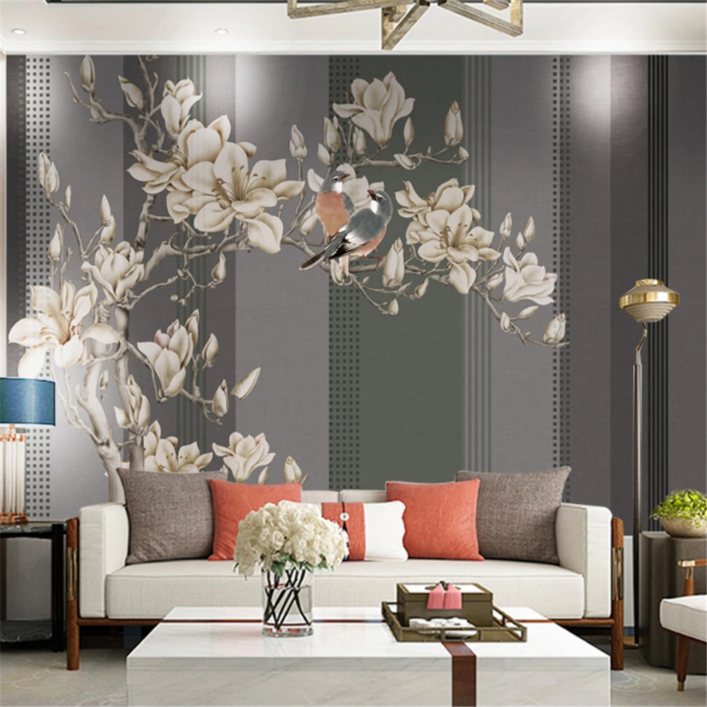 Custom wallpaper 3d modern beautiful dark rich and luxurious sofa bedroom background wallpaper