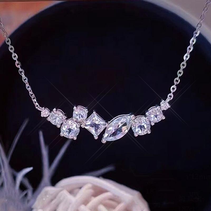 Pendant Necklaces Huitan Luxury Women Necklace With White Cubic Zirconia Bling Female For Party Daily Wear Versatile Trendy Jewelry, Silver
Pendant Necklaces Huitan Luxury Women Necklace With White Cubic Zirconia Bling Female For Party Daily Wear Versatile Trendy Jewelry, Silver