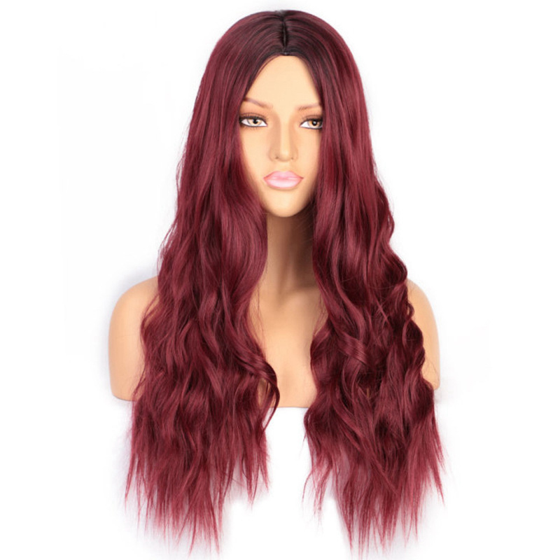 women wigs 24inch long curly gradient deep wave 2 color synthetic wig