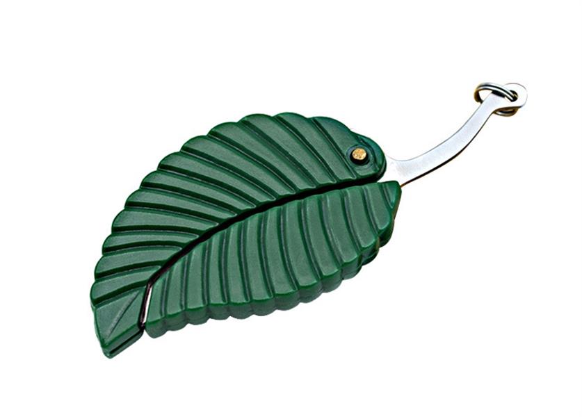Creative green leaf knife golden Knives portable key accessories folding EDC tool peeler HW147