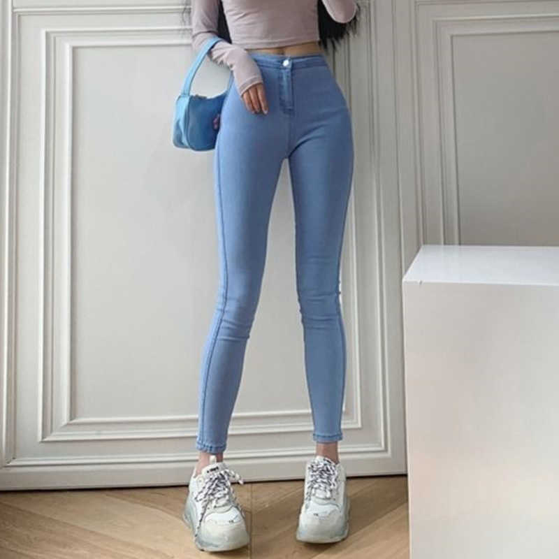 Women Stretch Slim Jeans Skinny High Waist Woman Denim Pencil Pants Female Trousers Multisize Spring Autumn jean femme 210922