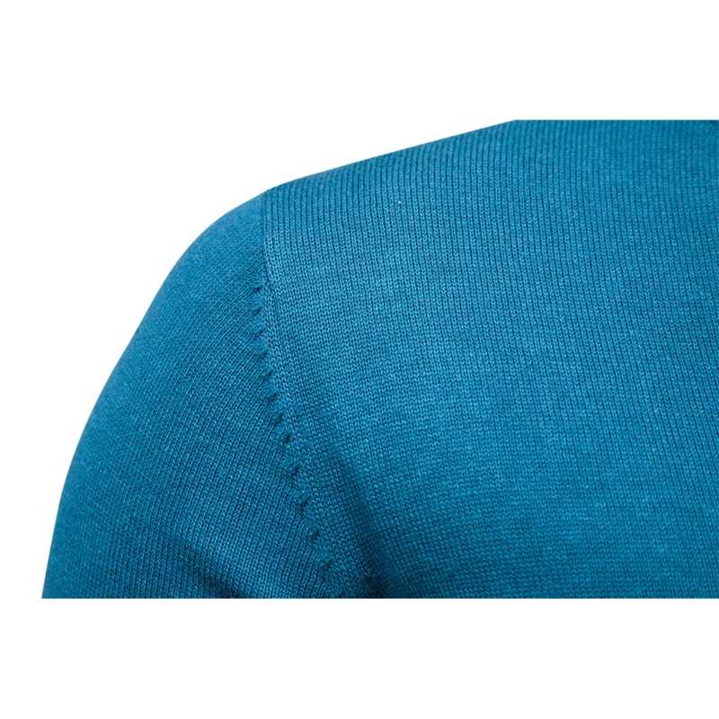 100% Cotton Pullover V-neck Men's Sweater Solid Color Long Sleeve Autumn Slim Sweaters Casual Pull Clothing 211008