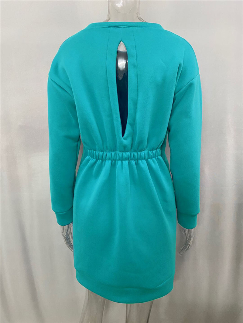 Women Hoodies Dress Casual Backless New Autumn Winter Long Hoodie Sweatshirts Solid Pure Female Long Sleeve Pullovers M0073 201102