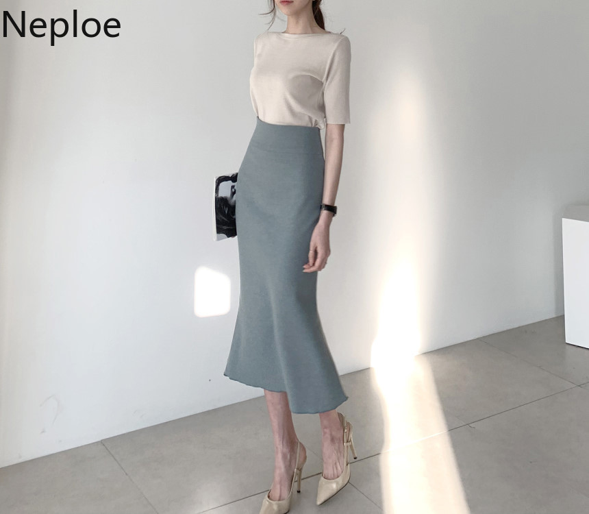 Neploe Cotton Basic T Shirts Women Solid O Neck Half Sleeve Female Tops Summer 2021 New Casual Slim Fit Ladies Tees 1C093 210302