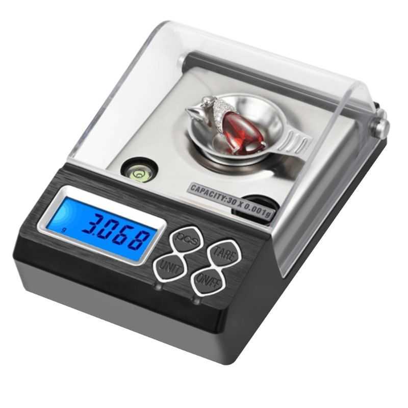30g/0.001g High Precision Professional Digital Milligram Scale Mini Electronic Balance Powder Scale Gold Jewelry Carat Scale wit 210927