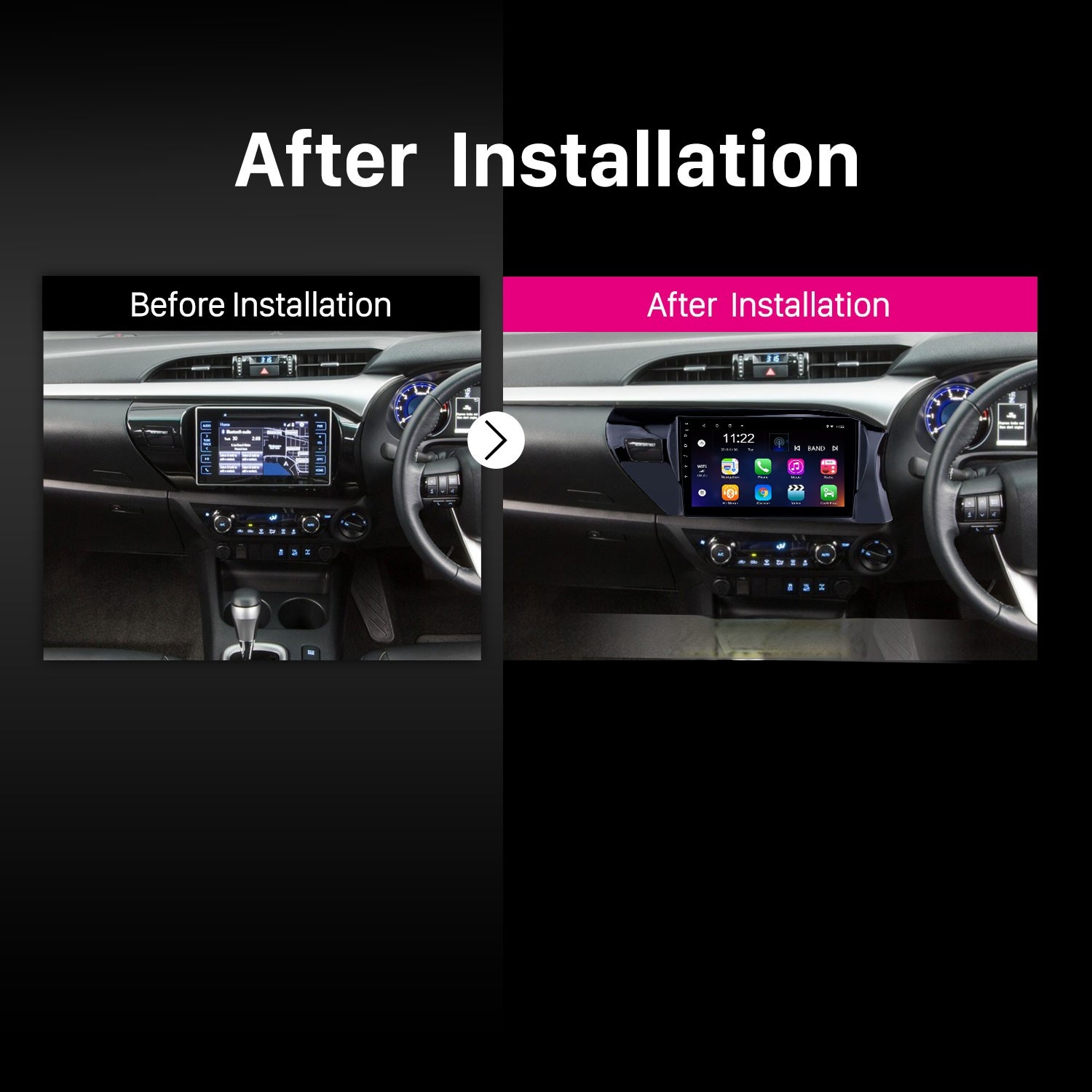 car dvd Head unit Radio Player for Toyota Hilux 2016-2018 RHD Steering Wheel Control HD Touchscreen 10.1 inch Android GPS Navi