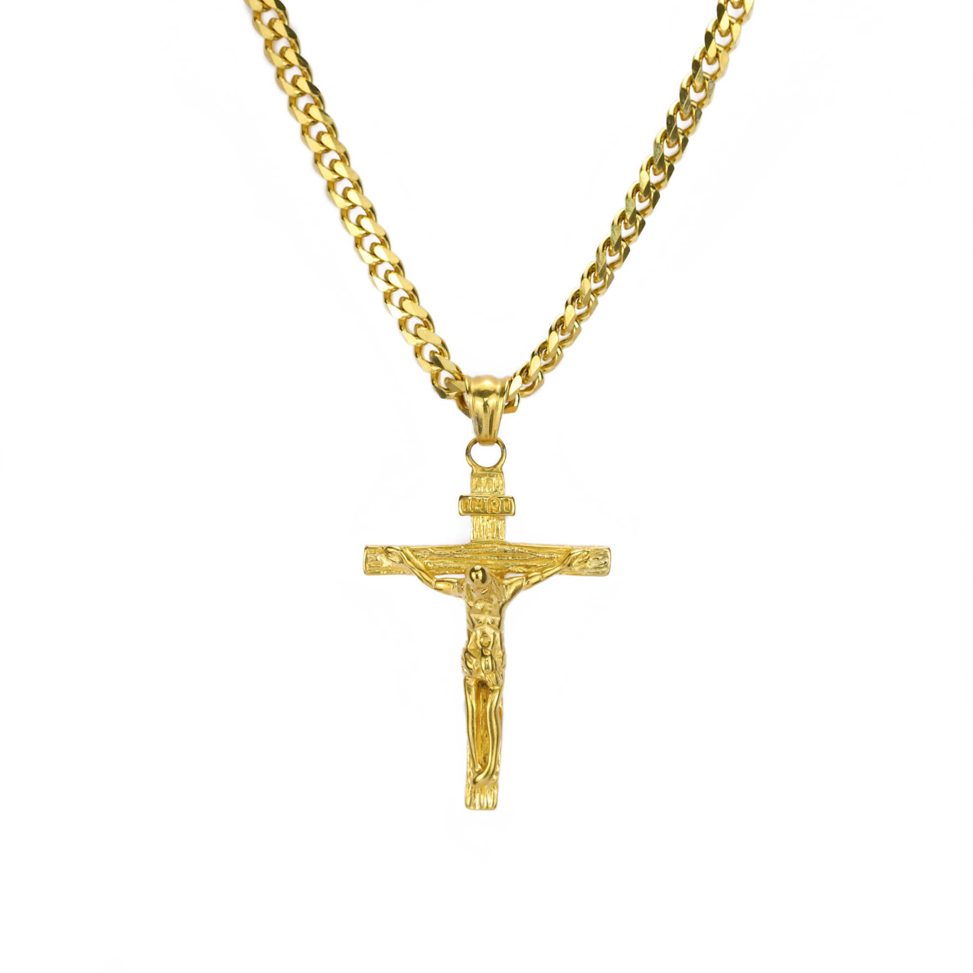 Luxury Stainlsteel INRI Cross necklace 5mm cuba chain Jesus Pendant men Necklaces & Pendants for women jewelry X0707
Luxury Stainlsteel INRI Cross necklace 5mm cuba chain Jesus Pendant men Necklaces & Pendants for women jewelry X0707