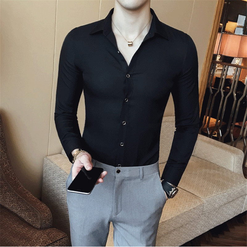 2021 New Fashion Brand Solid Long Sleeve Thin Male Dark Green Clothing Casual Red Dinner Shirt 63y4, White
2021 New Fashion Brand Solid Long Sleeve Thin Male Dark Green Clothing Casual Red Dinner Shirt 63y4, White