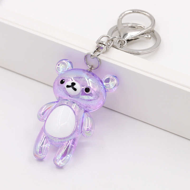 Key Chain Accessories for Women Bag Decoration Pendant Cute Bear Keychains Jewelry Car Key Ring Boy Girl Gifts G1019