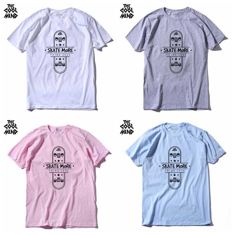 COOLMIND SK0113A 100% cotton summer skateboard print men tshirt casual skate cool T shirt loose o-neck T-shirt tee shirts pthd 210629