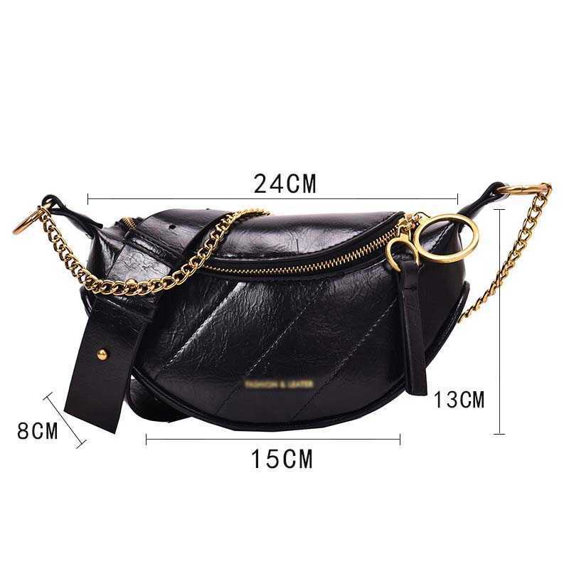 Leather Fanny Pack for Women: Stylish Chain Fashion Zipper Banana Crossbody Bum Bag, 2024 dh5727163