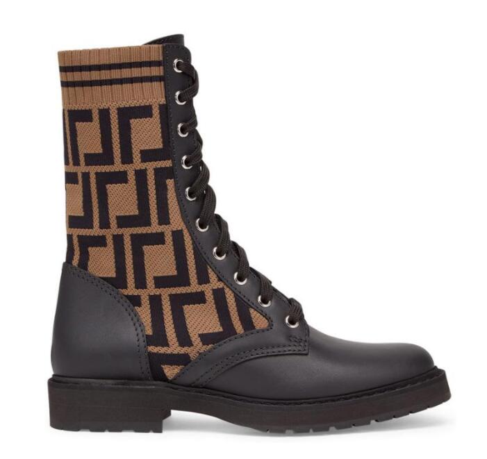 Brown FF Zucca knitted sock-style flats Ankle boots Rockoko logo-jacquard stretch-knit and leather combat Booties for women luxury designer shoes factory footwear, Customize
Brown FF Zucca knitted sock-style flats Ankle boots Rockoko logo-jacquard stretch-knit and leather combat Booties for women luxury designer shoes factory footwear, Customize