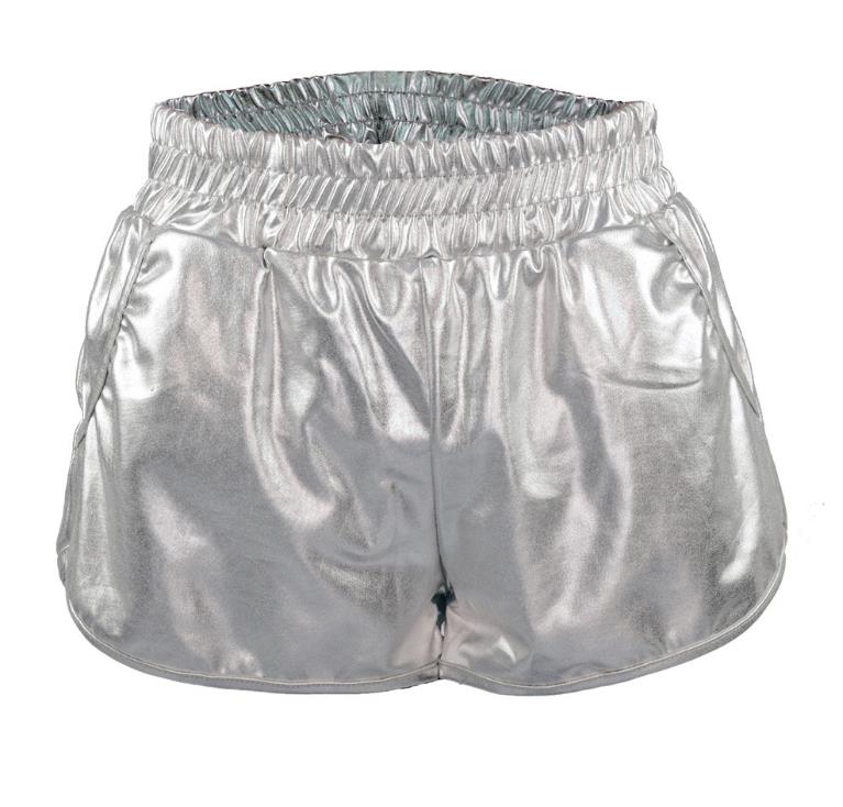 Women's Metallic Shorts Rave Dance Stage Wear Shorters Shiny Pants Yoga Sparkly Hot Outfit Elastic Waist S-XXL