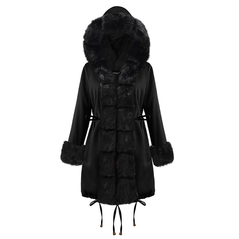 Women's Down & Parkas 2021 Fashion Street Style Good Warm Thick Faux Fur Fuzzy Winter Parka Coat Outwear