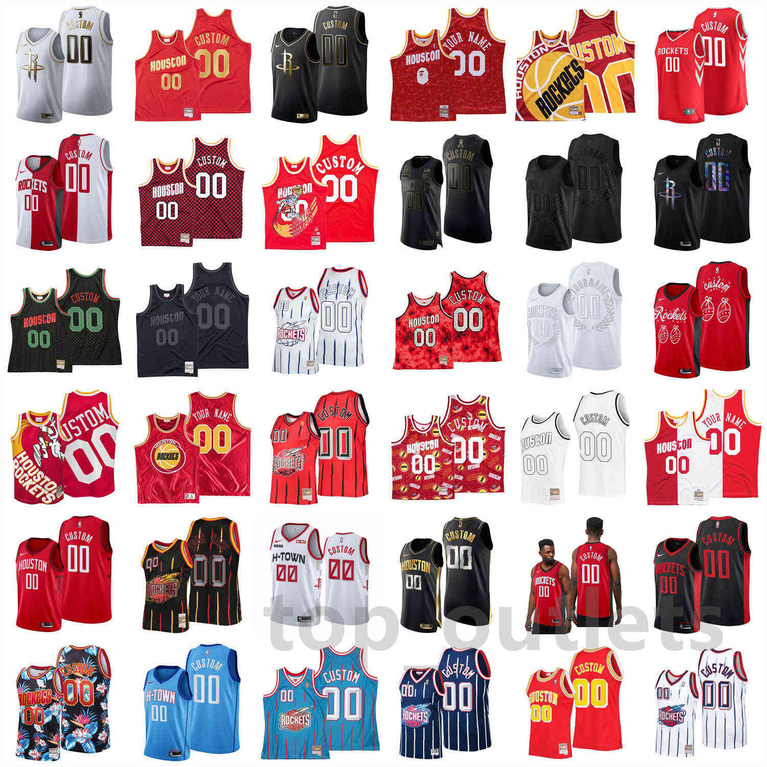 Houston Rockets Basketball Jerseys Tracy McGrady Jersey Hakeem Olajuwon Steve Francis Jalen Green Custom Stitched Size S-XXXL Black Red Mesh
Houston Rockets Basketball Jerseys Tracy McGrady Jersey Hakeem Olajuwon Steve Francis Jalen Green Custom Stitched Size S-XXXL Black Red Mesh