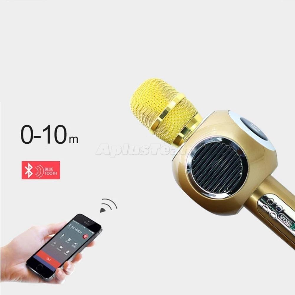 Wireless Karaoke Microphone M8 With LED Light Built-in Bluetooth Speaker Portable Handheld Phone Karaoke Microphone With Retail Box