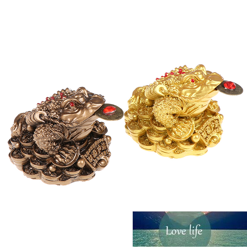 Feng Shui Toad Money LUCKY Fortune Wealth Chinese Golden Frog Toad Coin Home Office Decoration Tabletop Ornaments Lucky Gifts Factory price expert des