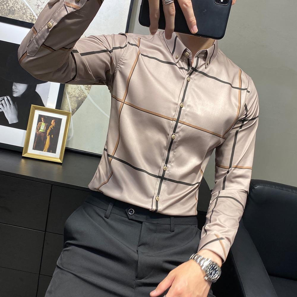New Moda 2021 Primavera Novo Negcio Casual Manga Longa Camisas Xadrez Roupas Masculinas Simples Formal Usar Fino Ajuste Vestido Blusas Homme, Khaki
New Moda 2021 Primavera Novo Negcio Casual Manga Longa Camisas Xadrez Roupas Masculinas Simples Formal Usar Fino Ajuste Vestido Blusas Homme, Khaki