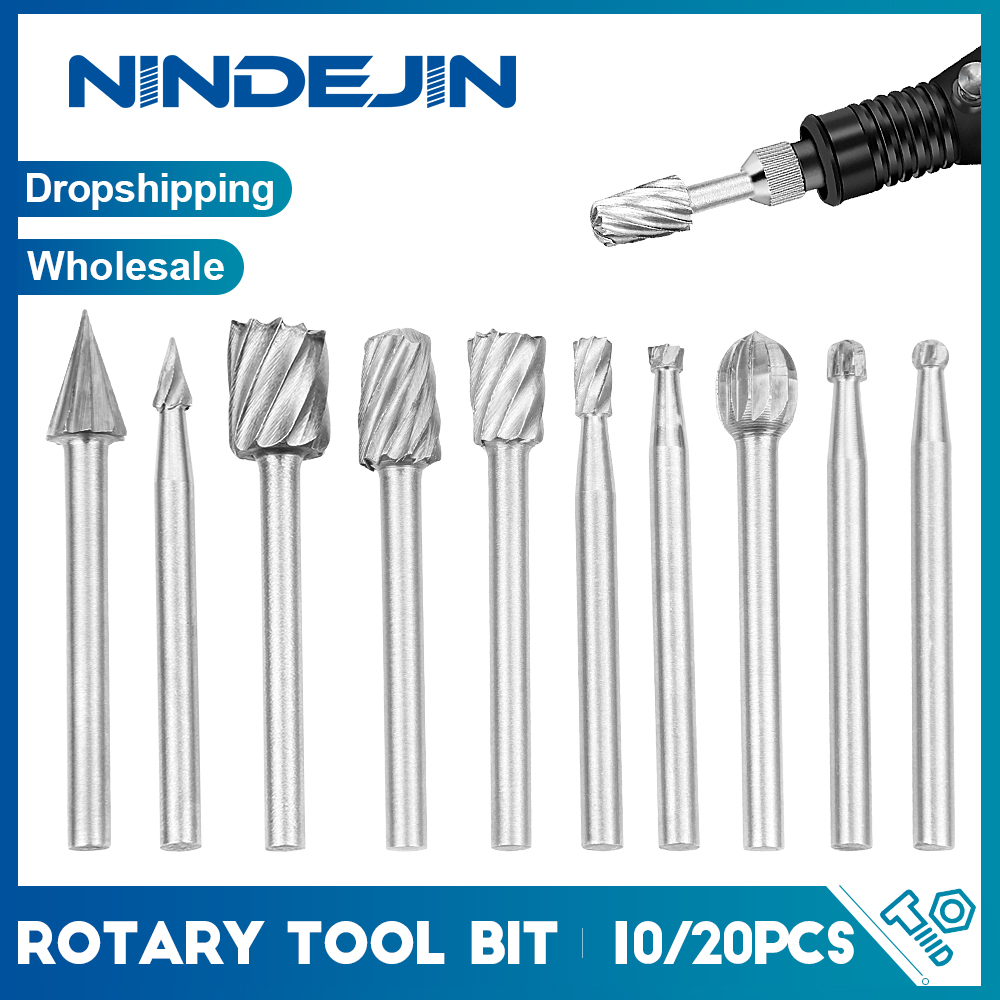 NINDEJIN 10/20pcs drill bit Woodworking Rotary Burrs Set 3mm Round Shank High Speed Steel Wood Milling Cutter File Dremel Accessories
NINDEJIN 10/20pcs drill bit Woodworking Rotary Burrs Set 3mm Round Shank High Speed Steel Wood Milling Cutter File Dremel Accessories