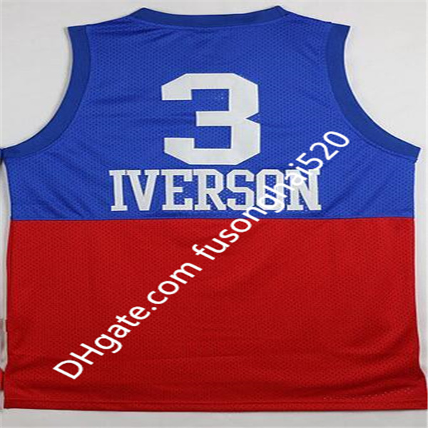 Men Top Quality Allen 3 Iverson Joel 21 Embiid Basketball Jersey Ben Julius Simmons 6 Erving Georgetown University Cheap Retro Shirts