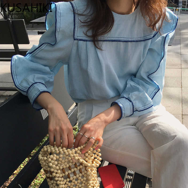 Spring Women Blouses Korean Sweet Puff Sleeve Top Causal Hit Color Patchwork Blusas Mujer De Moda 6F958 210603, Apricot
Spring Women Blouses Korean Sweet Puff Sleeve Top Causal Hit Color Patchwork Blusas Mujer De Moda 6F958 210603, Apricot