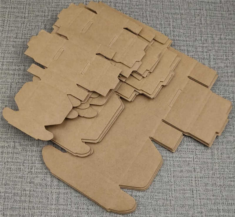 50pcs Thick carton box Kraft Paper Small Gift Packaging Box Natural Brown Cardboard Jewelry Blank Corrugated 210724