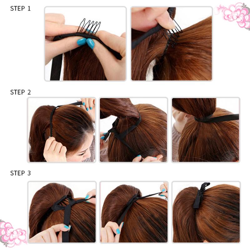 Synthetic Wigs WTB Long Silky Straight Drawstring Ponytail Hairpieces For Women Clip In Hair Tail False 80cm