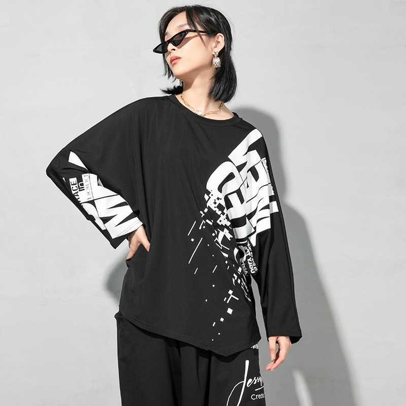 Spring Batwing Sleeve Loose T-shirts Design Korean Fashion Letter Print O-neck Tee Shirt Streetwear Mujer Camisetas 13A194 210525, White
Spring Batwing Sleeve Loose T-shirts Design Korean Fashion Letter Print O-neck Tee Shirt Streetwear Mujer Camisetas 13A194 210525, White