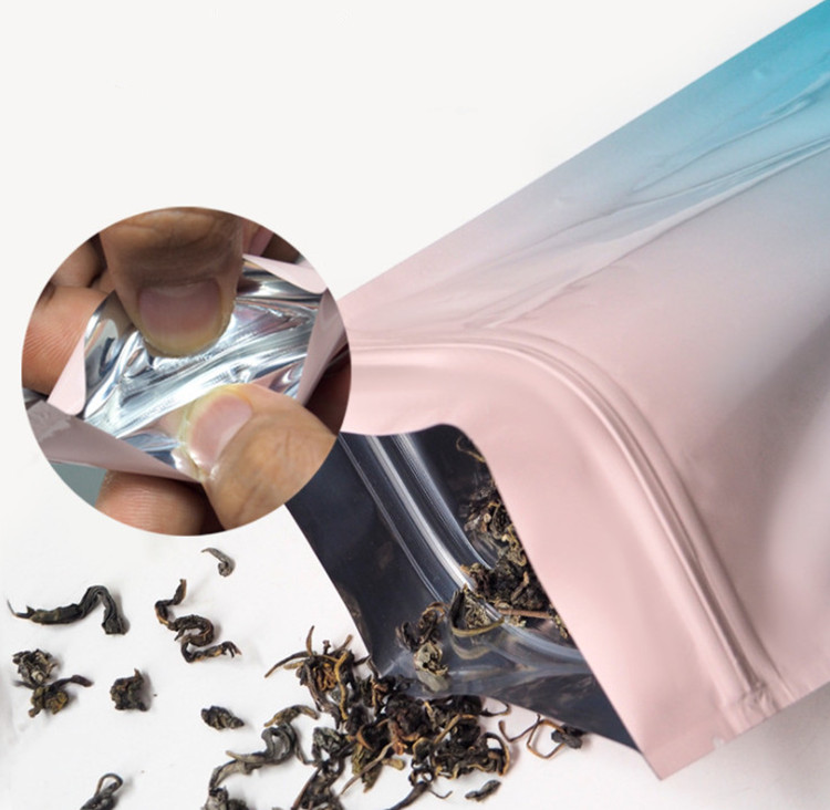300pcs Small Multi-color Flat Bottom Aluminum Foil Zip Lock Bag Resealable Zipper Mylar Food Meat Powder Corn Beads Jewelry Heat Sealing Logo Printing