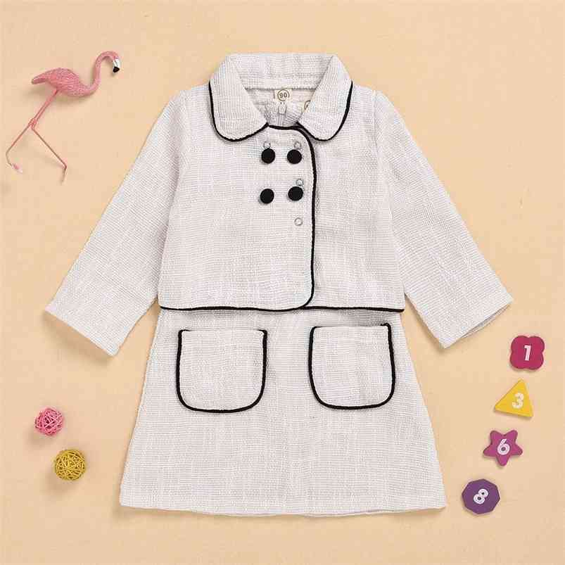 Winter Children Sets Casual Long Sleeve Double Breasted Coat Pocket Solid Skirt Cute 2Pcs Girls Clothes 18M-6T 210629, Beige
Winter Children Sets Casual Long Sleeve Double Breasted Coat Pocket Solid Skirt Cute 2Pcs Girls Clothes 18M-6T 210629, Beige
