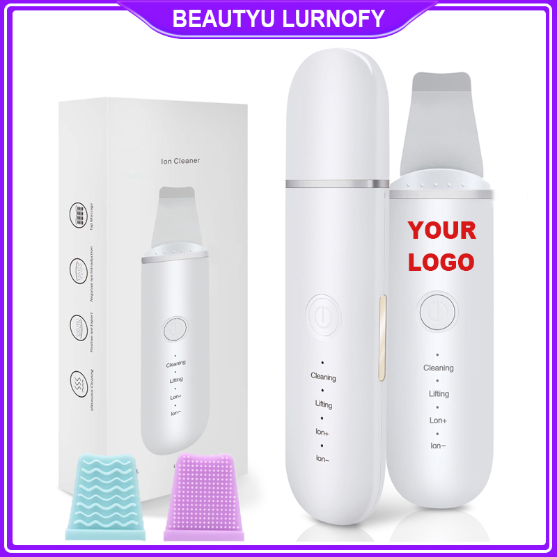 Ultrasonic Skin Scrubber Blackhead Remover Face Scrubber Cleanser Facial Pore Cleaner Face Lifting USB Face Skin Scraper Peeling 210304