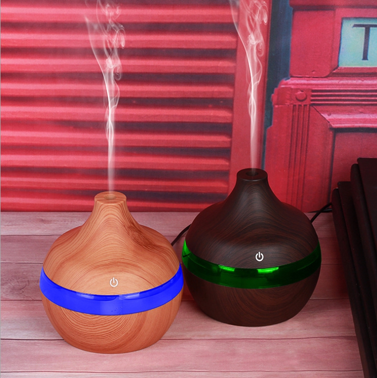 300ml Essential Oil Diffuser Ultra humidifier USB Electric Wood Grain Cool Mist Diffusers air purifiers with 7 LED color light