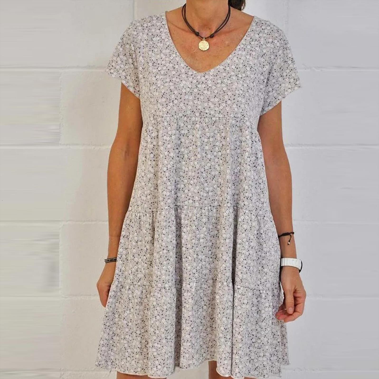 v neck fashion flroal womens dress printing short sleeve summer casual party pleated dresses loose, Black;gray
v neck fashion flroal womens dress printing short sleeve summer casual party pleated dresses loose, Black;gray