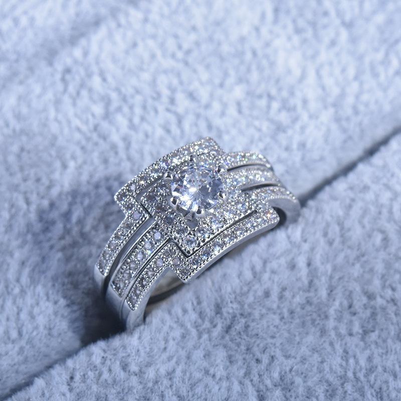 Cluster Rings White Bridal Wedding Ring Set Jewelry Promise CZ Zircon Stone For Women Original Silver Gift
Cluster Rings White Bridal Wedding Ring Set Jewelry Promise CZ Zircon Stone For Women Original Silver Gift