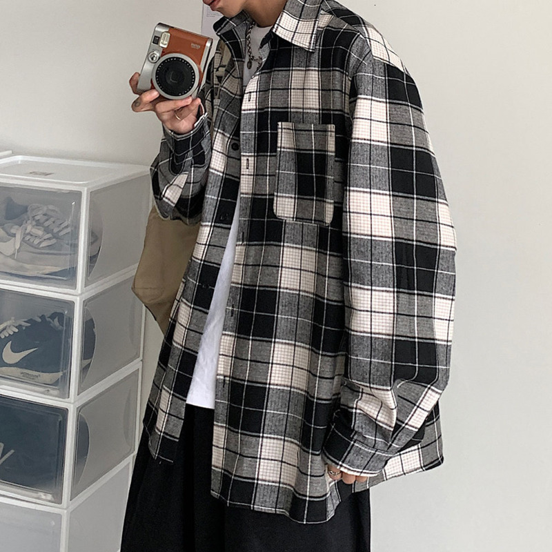 2021 New Spring Autumn Cotton Plaid Men's Fashion Retro Casual Shirt Men Streetwear Korean Loose Long Sleeve Shirts Mens M-2xl Og27, Coffee lattice
2021 New Spring Autumn Cotton Plaid Men's Fashion Retro Casual Shirt Men Streetwear Korean Loose Long Sleeve Shirts Mens M-2xl Og27, Coffee lattice
