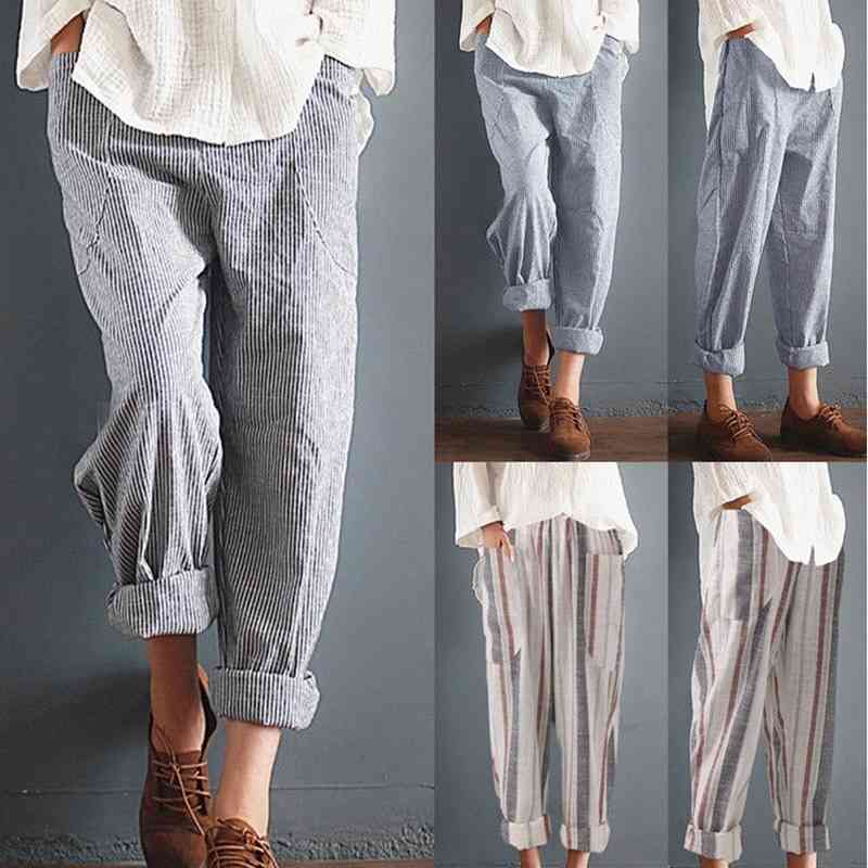 Plus Size 5xl Cotton Linen Pants Women Summer Loose Harem High Waist Pocket Stripped Casual Pantalon Sweatpants Trousers 210603, Black
Plus Size 5xl Cotton Linen Pants Women Summer Loose Harem High Waist Pocket Stripped Casual Pantalon Sweatpants Trousers 210603, Black
