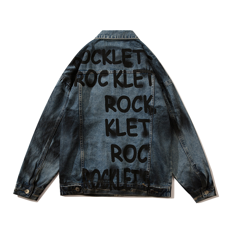 Hole Washed Letter Print Men Jeans Jackets Windbreaker Oversize High Street Casual Denim Coat Loose Tops
Hole Washed Letter Print Men Jeans Jackets Windbreaker Oversize High Street Casual Denim Coat Loose Tops