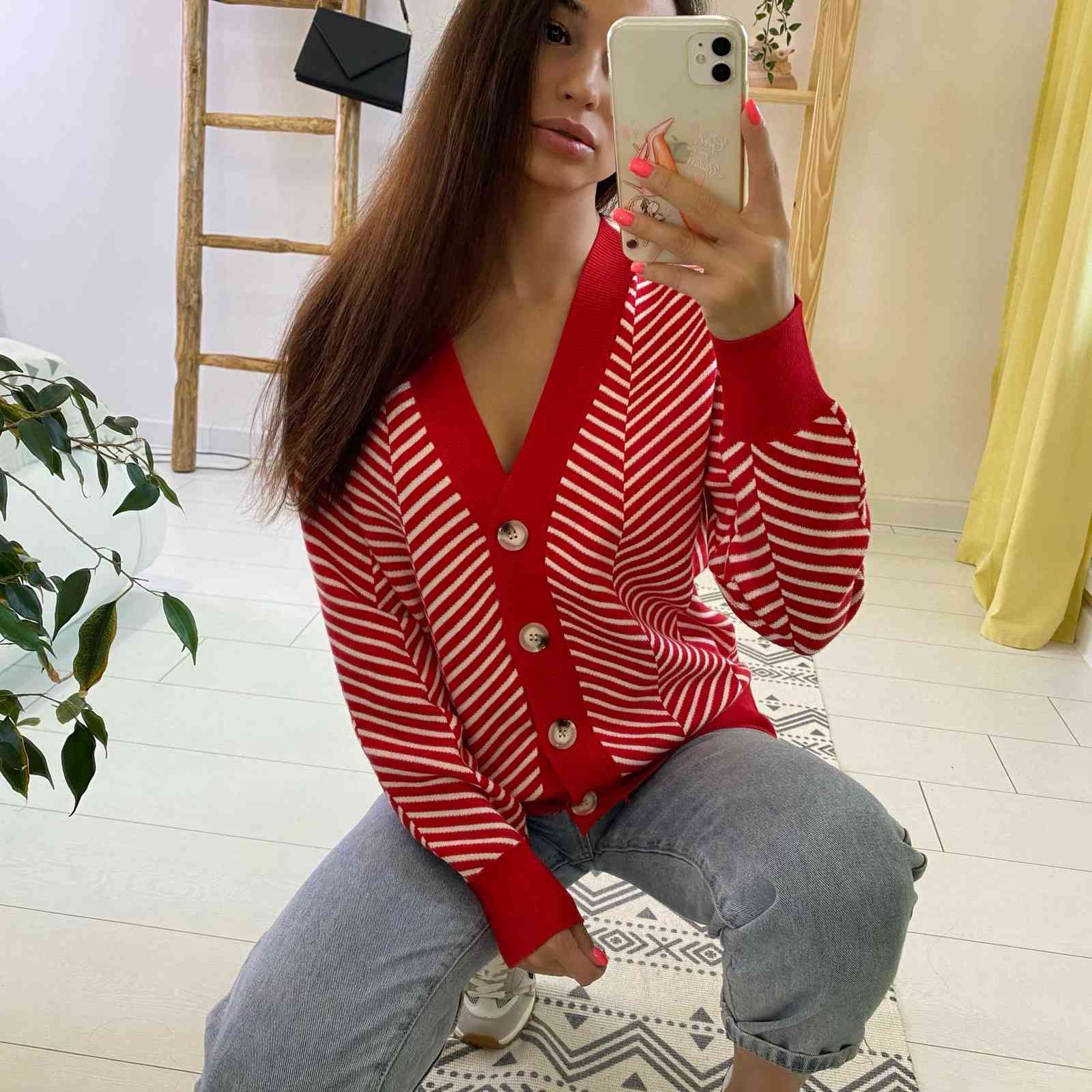 HLBCBG Single Breasted V Neck Women Button Black Christmas Tree Cardigan Sweater Knitted Loose Oversized Jumper Top Jacket Coat 210914