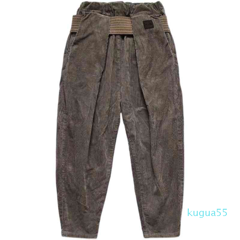Kapital Hirata and Hiro tapered pants men's Corduroy elastic waist Capris casual overalls