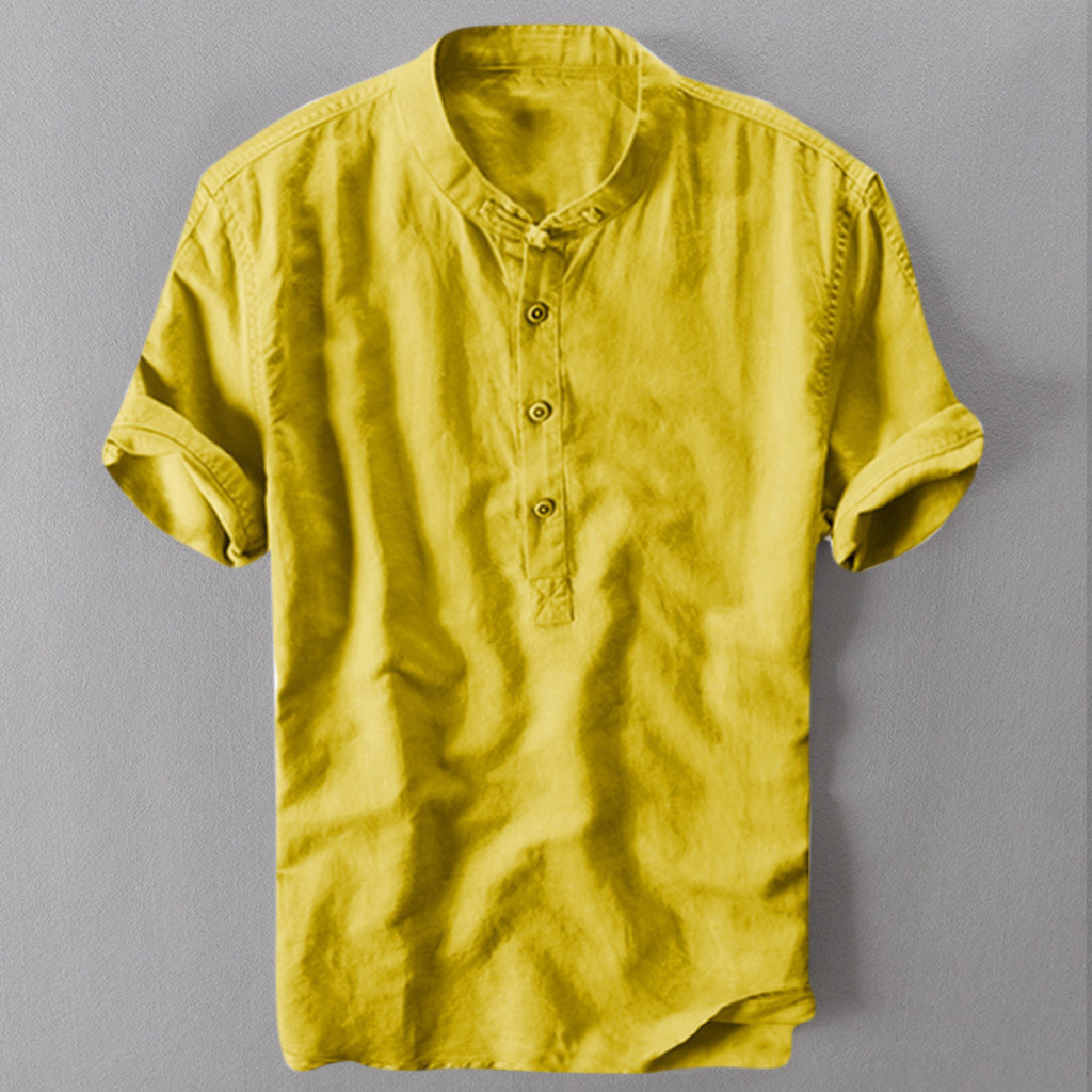 JAYCOSIN T Shirt Men Summer Casual O-Neck Short Sleeve Shirts Men Solid Top Cotton Linen Breathable Man T-shirt May21 P35 210308
