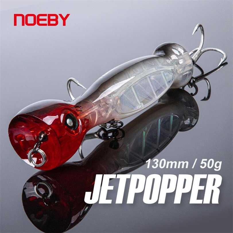 

Noeby Jet Popper Fishing Lures 130mm 50g Long Casting Saltwater Artificial Hard Baits for Big game Tuna Sea Lure 211224