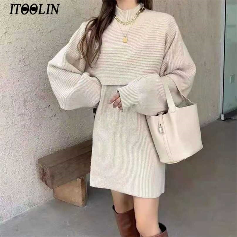 ITOOLIN Two-piece Dress Sets Winter outfit Two Piece Women Sweater Set Femme Strap and Shawl Loose Japanese Clothes 211106, Apricot
ITOOLIN Two-piece Dress Sets Winter outfit Two Piece Women Sweater Set Femme Strap and Shawl Loose Japanese Clothes 211106, Apricot