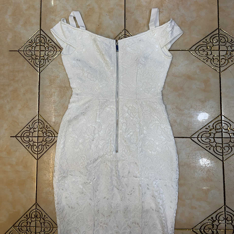 Summer Style Short-Sleeved Strapless Tight-Fitting White Lace Fishtail Long Ladies Strappy Sexy Party Dress Vestidos 210525